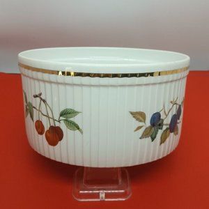 Royal Worcester 7" Souffle Evesham Gold Fluted Ovenware Bowl English Earthenware